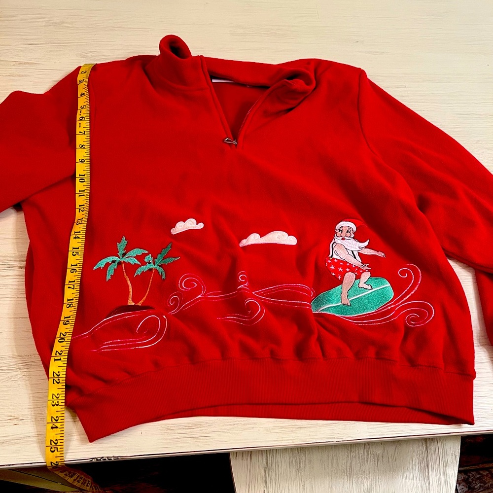 Alfred Dunner fleece Santa Sweatshirt size XL RARE